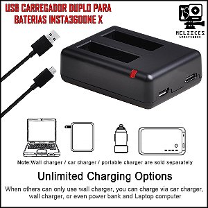 Usb Carregador Duplo de Bateria Para Insta360One X