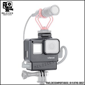 Frame com Encaixe de Microfone e Adaptador Para GoPro 2018, 5, 6 e 7 Black