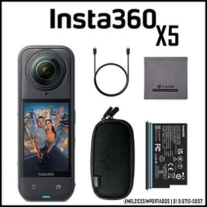 Câmera de Ação Insta360 X5 8K 360º (MAIS BRINDE)