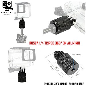 Suporte 360° Rosca 1/4 Para GoPro e Similares