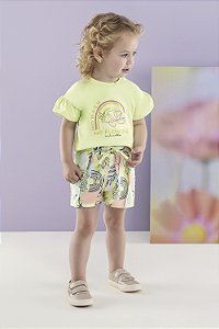 Conjunto Infantil Menina Estampado Florzinhas Colorittá Amarelo - 71015 -  FF Kids - Roupas infantis