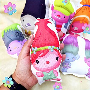 6 Mini-Almofadas Recortadas Trolls