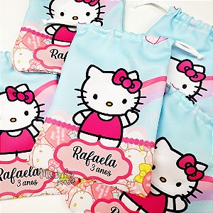 5 Sacolinhas Luxo 18cm x 25cm Hello Kitty