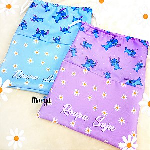 Saco Organizador 36cm x 25cm Roupa Suja e Roupa Limpa Stitch