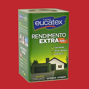 Tinta Acrílica Rendimento Extra Cereja 18LT Eucatex