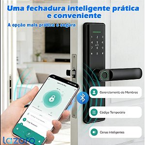 Fechadura Eletronica Digital Com Biometria, Senha, Cartão Ic E Tuya App Bluetooth