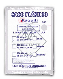 Saco de Lixo Hospitalar 100 Litros com 100 unidades - Itaquiti