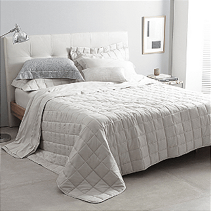 KIT COLCHA BUD DAMASK STRIPES QUEEN 260X250 BEGE