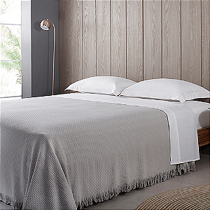 COLCHA BUDD IN DESIGN CASAL FRANJA CINZA