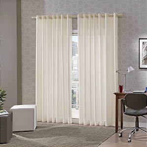 CORTA LUZ BJA PVC 260X170 ILHOS BRANCO/CINZA