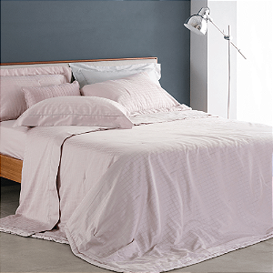 KIT COLCHA BUD DAMASK SQUARE KING 290/250 ROSA PL