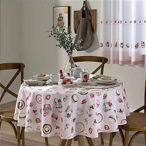TOALHA DE MESA DOL CLEAN ATHENAS ESTAMPADO 160CM RED EVA 03 LIMPA FÁCIL