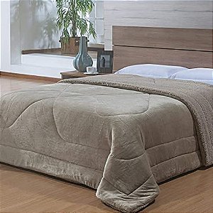 EDREDOM NIA CAPETOWN CASAL 180X220 BEGE