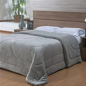 EDREDOM NIA CAPETOWN CASAL 180X220 PRATA