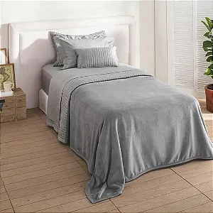 COBERTOR BUD ASPEN SOLTEIRO 160X220 COR CINZA