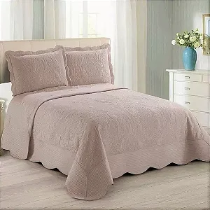KIT COLCHA CAM ANTIQUE SOLTEIRO ROSE 2 PÇS