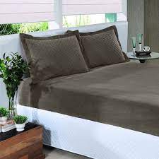 Lencol Hdr Plush Inove Liso Solt Taupe  88X188X30