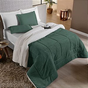 EDREDOM NIA CAPETOWN CASAL 180X220 VERDE SELVA