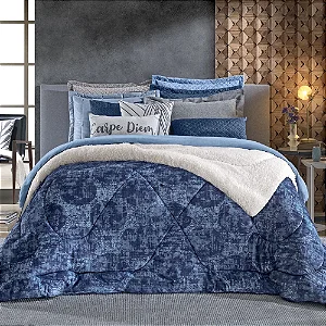 EDREDOM HDR PLUSH SHERPA CASAL EST BUBBLES 220X235