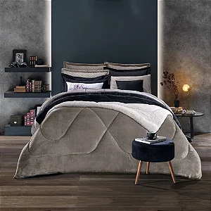 EDREDOM HDR PLUSH SHERPA LISO KING 280X260 TAUPE
