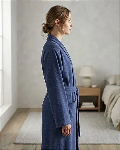 Roupao Atlântica Micro Kimono S/Gola Soft Indigo M