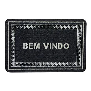 TAPETE NIA BOUCLE BEM VINDO 40X60 UNICO/PRETO
