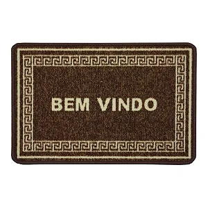 TAPETE NIA BOUCLE BEM VINDO 40X60 UNICO/CHOCOLATE
