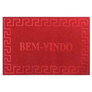 TAPETE NIA PORTA VINYL BEM VINDO 40X60 VERMELHO
