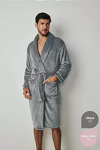 ROUPAO LEP FLEECE QUIMONO GRACIOSO GG CINZA