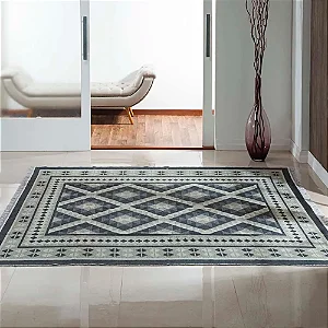 TAPETE NIA KILIM ANTEP 060X180 DES 006 CINZA