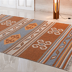 TAPETE NIA KILIM ANTEP 060X180 DES 004 VERMELHO