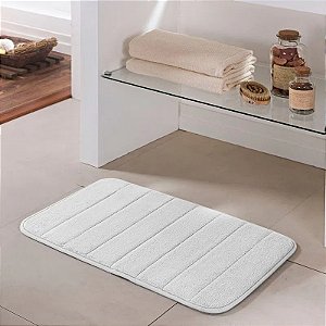 TAPETE NIA BANHEIRO MIAMI 40X60 UNICO/BRANCO