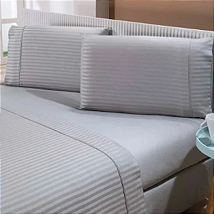 JG CAMA NIA STRIPE 300F QUEEN CINZA CLARO
