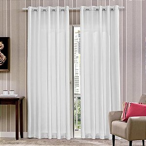 Cortina  Bella Janela Rustica 360X250 Poli Branco