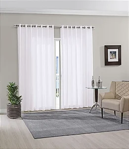 CORTINA BJA DUPLEX 300X230 FIO CROMO BRANCO