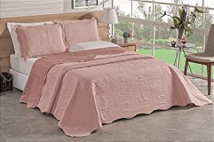 KIT COLCHA CAM MANDI CASAL 220X240 ROSE 3PÇS.
