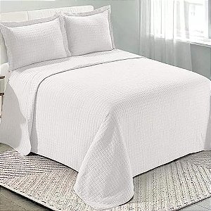 Kit Colcha Camesa Loft King Branco 3Pçs
