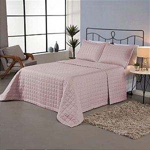 KIT COLCHA CAM LOFT CASAL 220X240 ROSE 3PÇS