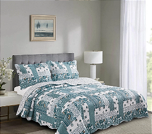 KIT COLCHA CAM EVOL PATCHWORK CASAL SPIRALI