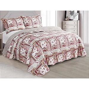 KIT COLCHA CAM EVOL PATCHWORK CASAL SAND