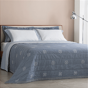 JG CAMA BUD ART DECO AZUL QUEEN ESTAMPADO