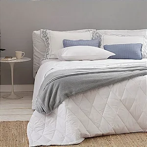 Jogo De Cama Buddemeyer Basic Percalle Casal 2,20X2,40 Cor Branco 3 Peças