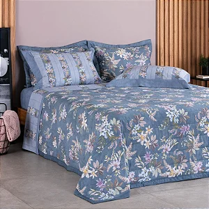KIT COLCHA BUD B PERCALLE FLORENCE CASAL 220/240 3 PÇS