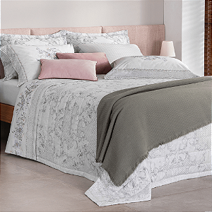 KIT COLCHA BUD B PERCALLE BARROQUE 250X240 QUEEN 3 PÇS