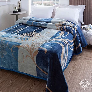 COBERTOR JOL RASCHEL PLUS EST BLUES 180X220