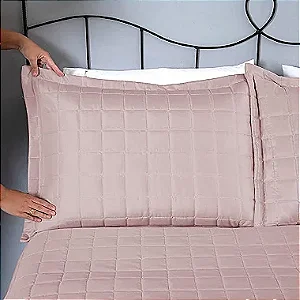 KIT COLCHA CAM LOFT SOLTEIRO ROSE 2PÇS