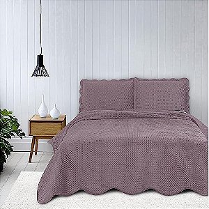 Kit Colcha Camesa Velvet Neo King Rose