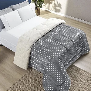 Kit Colcha Hedrons Petit Poa Queen 235X260 Cinza