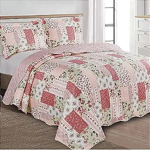 KIT COLCHA CAM EVOL PATCHWORK CASAL FLAME