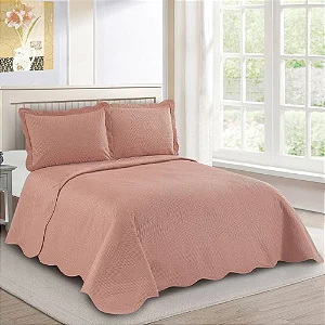 KIT COLCHA CAM JAZZ CASAL 220X240 CORAL 3 PÇS.